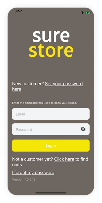 SureStore App Screen